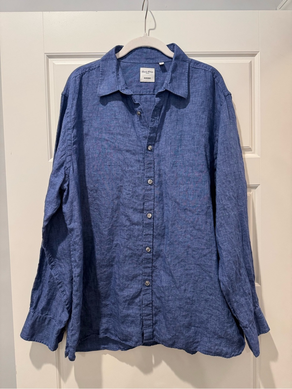 Baird McNutt XL Blue Linen Button Down Shirt